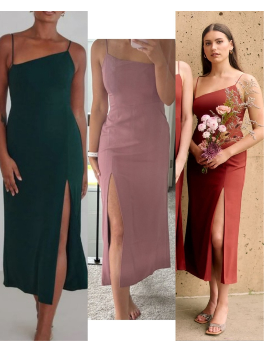Park & Fifth Mauve Lincoln Bridesmaid Dress Small Asymmetrical Elegant Leg Slit